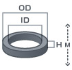 等方性フェライト磁石リング型の寸法